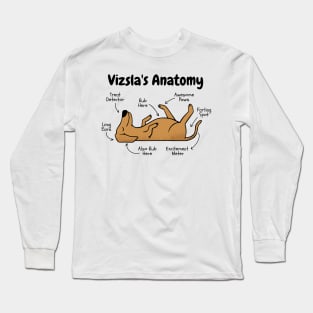 Vizsla's Anatomy Funny Hungarian Vizsla Long Sleeve T-Shirt